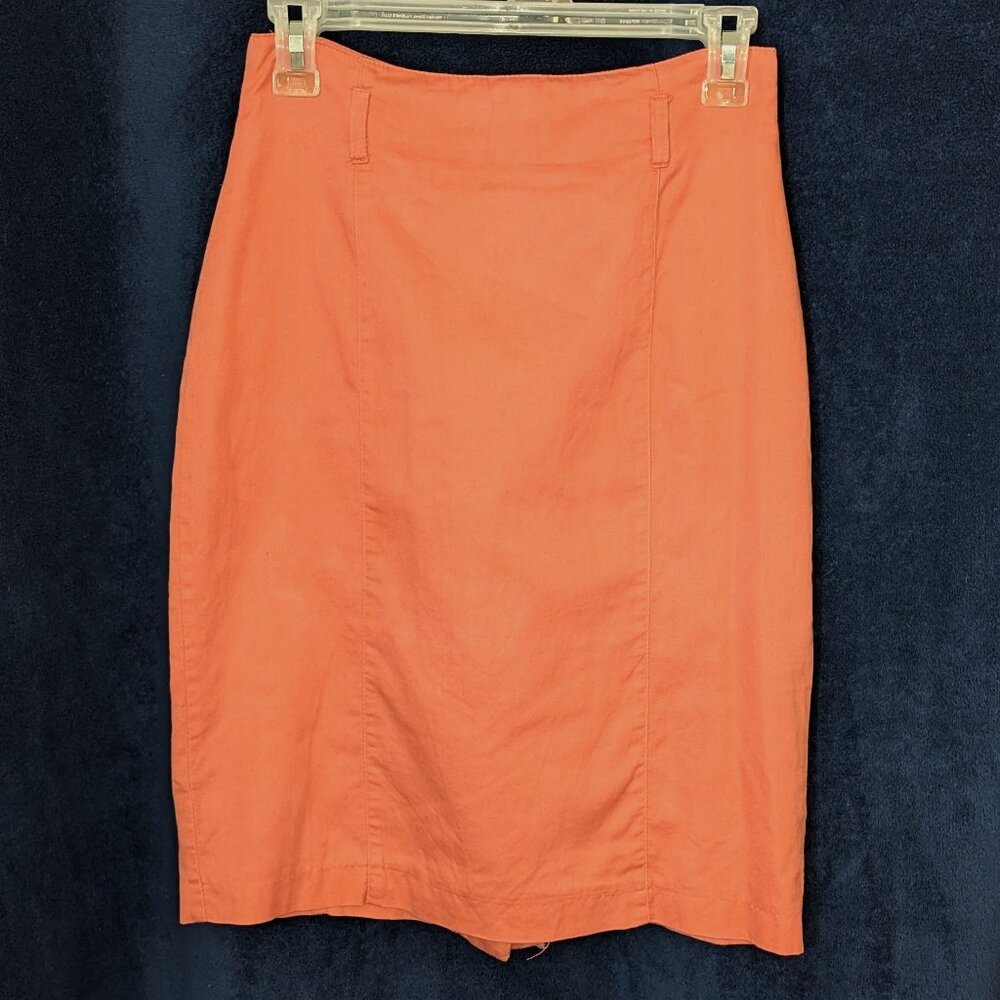 Hennes Collection by H&M coral high-waisted pencil skirt, EU Size 36